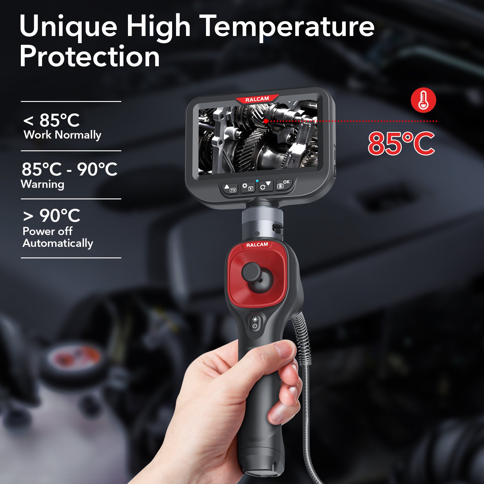 4 Way 6mm lens 1080P Automotive Borescope 4.3" Ips Lcd Monitorcar Inspection Machine Endoscope Camera With Rotation