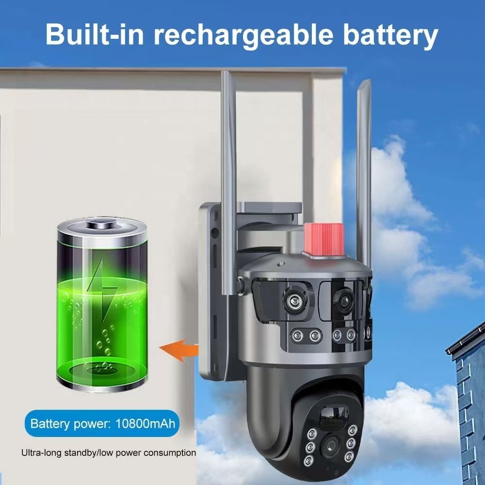 V380 PRO HD 4G Dual lens Motion Detect Auto Tracking Solar PTZ Sim Card 12000mah Low-Power Battery Network Camera