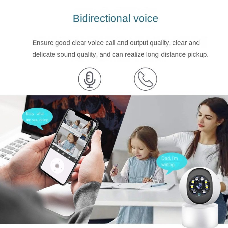 Indoor wireless camera 360 panoramic home HD Night Vision Mobile phone remote monitoring WIFI network monitor
