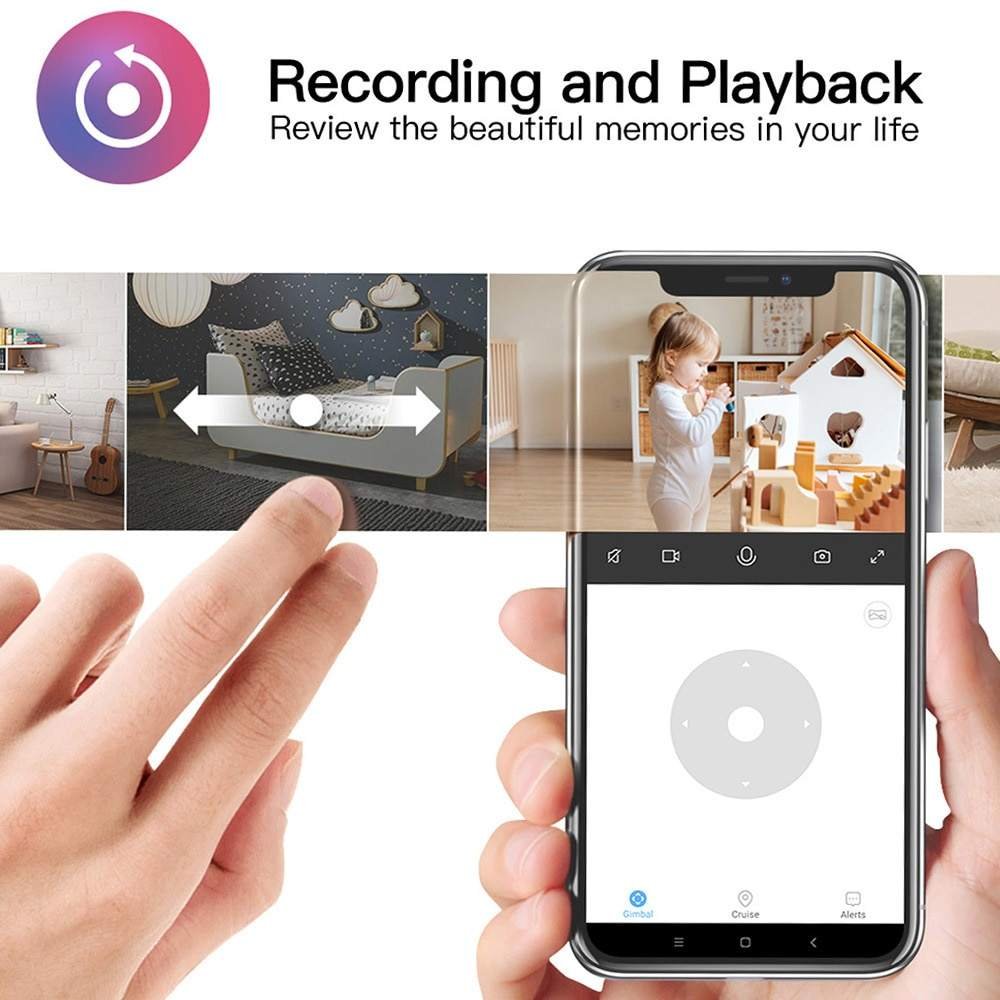 3MP Tuya Mini Camera Two Way Audio HD Night Vision Motion Detection Max 128G TF Card Cloud Storage Wireless Wifi Security Camera
