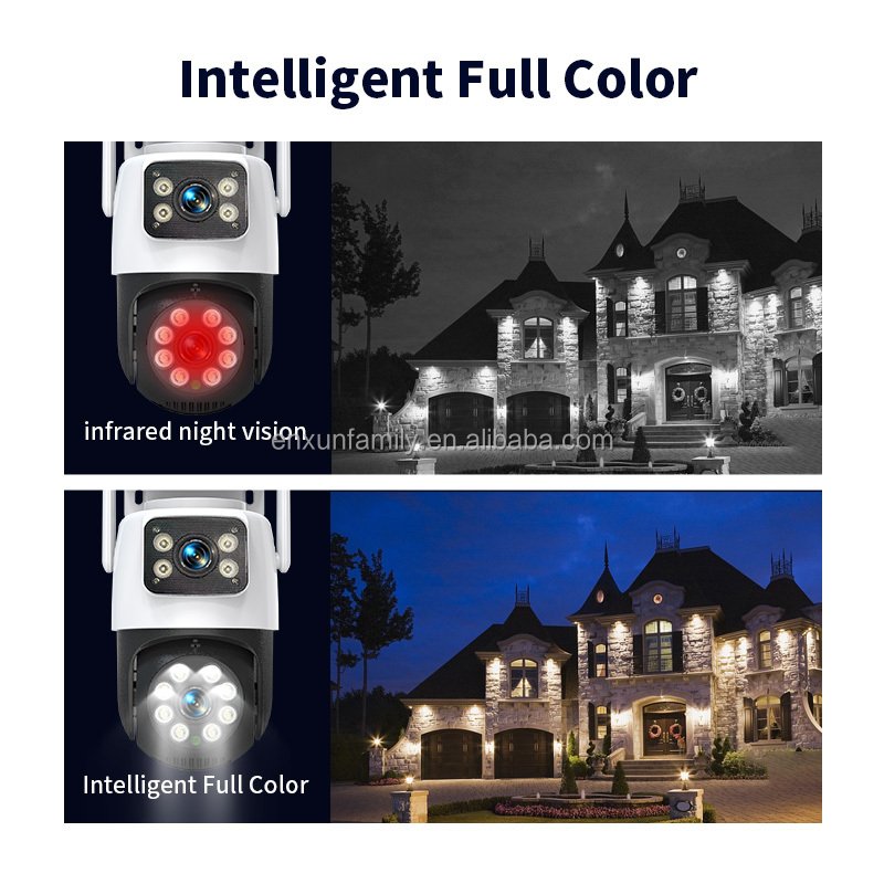 6mp Outdoor Wireless Dual Lens Network Ptz Camera cctv 6mp Auto Tracking supervisory 4mp 1080p Wifi Dual Lens cctv Camera