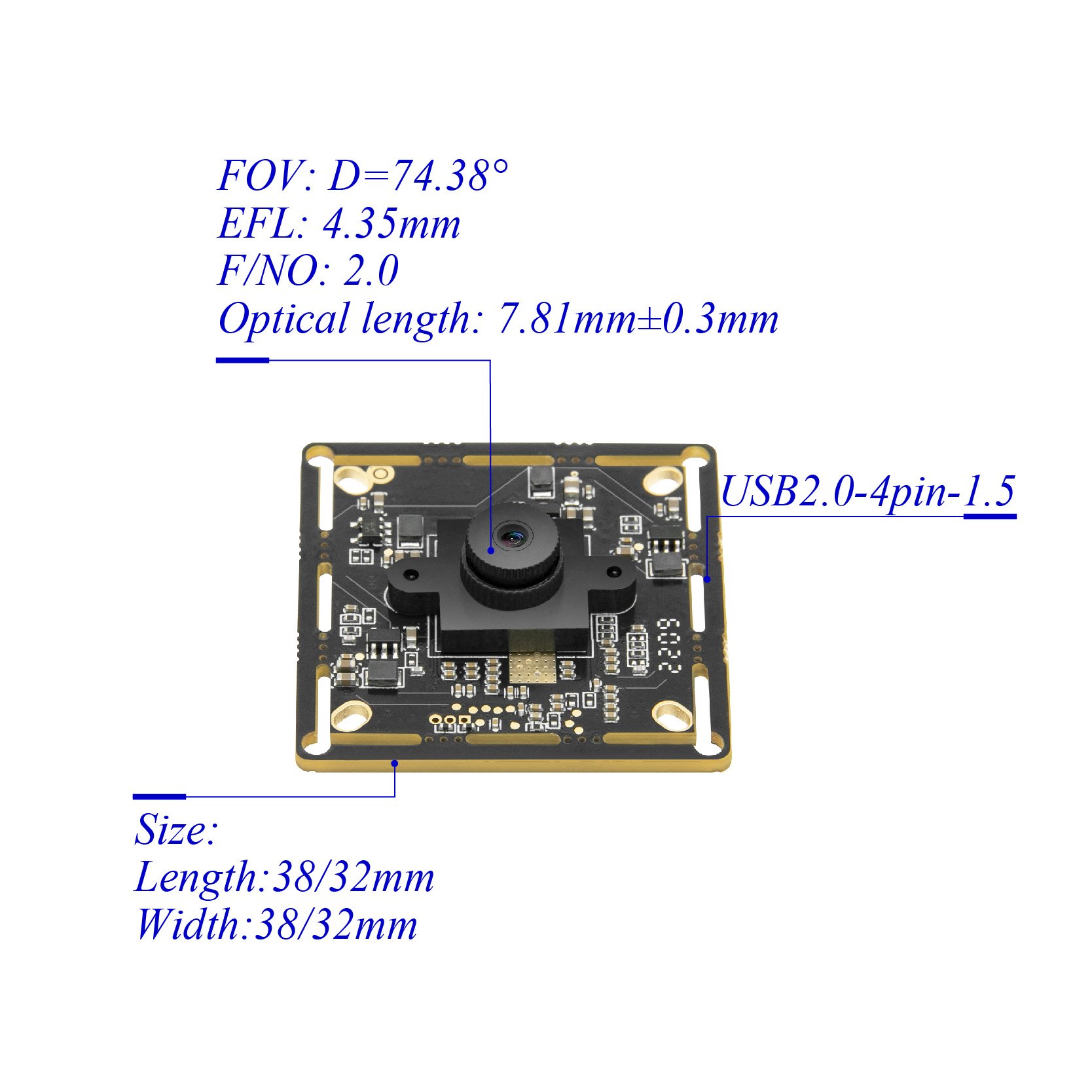 Customized 2MP Autofocus camera module H. 264 zoom 1080p 60fps mini Camera Module with Build-in 3D Noise Reduction Microphone