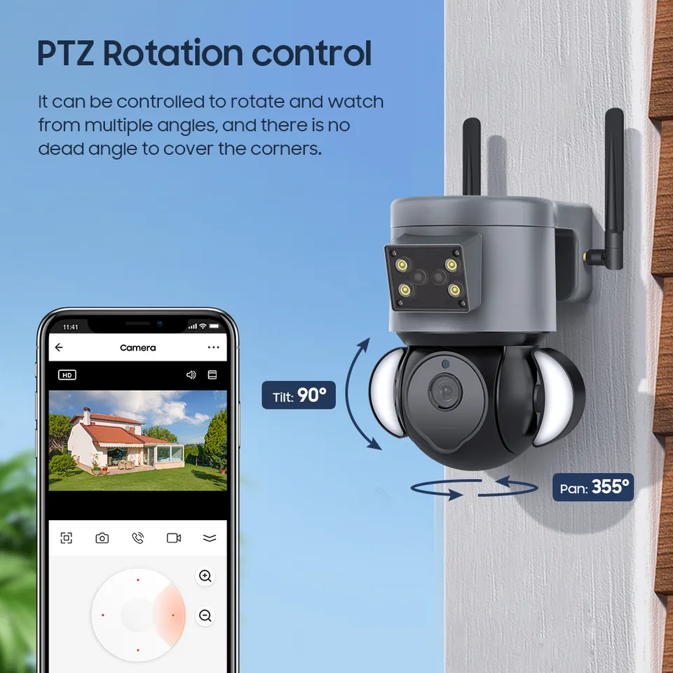 4mp tuya smartlife 4G sim card Network Camera Outside Wireless Solar 4G Smart Alarm PTZ Camera