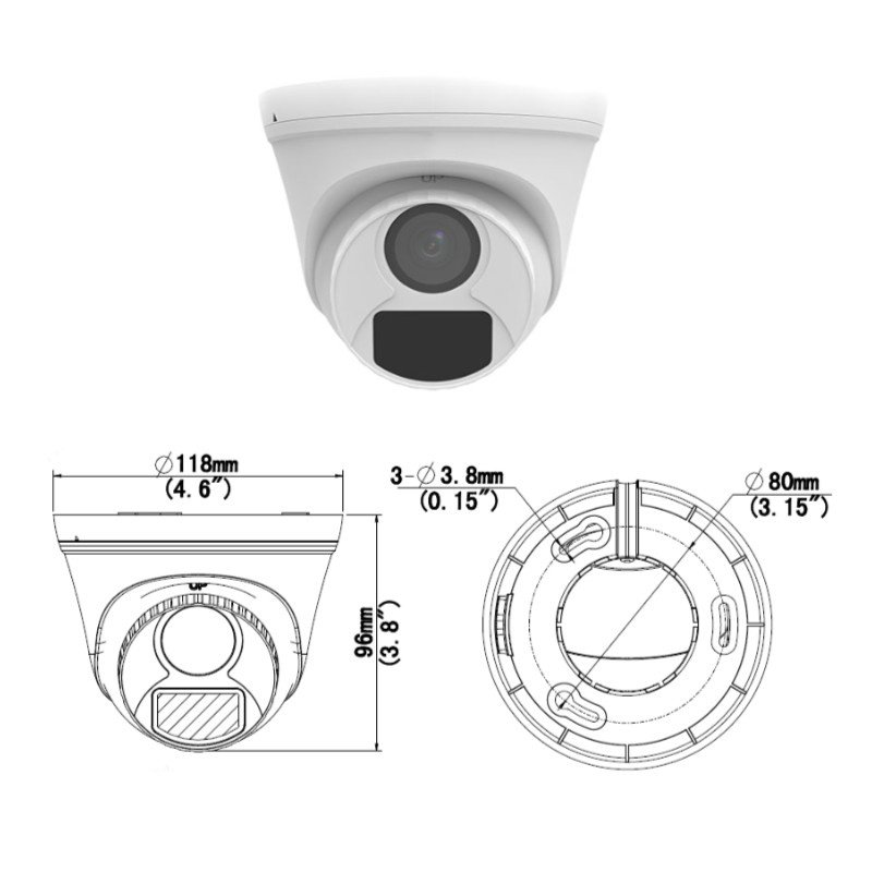 uniview uniview uniview 2MP HD Fixed IR Turret Analog Camera UAC-T112-F28(40)-NB