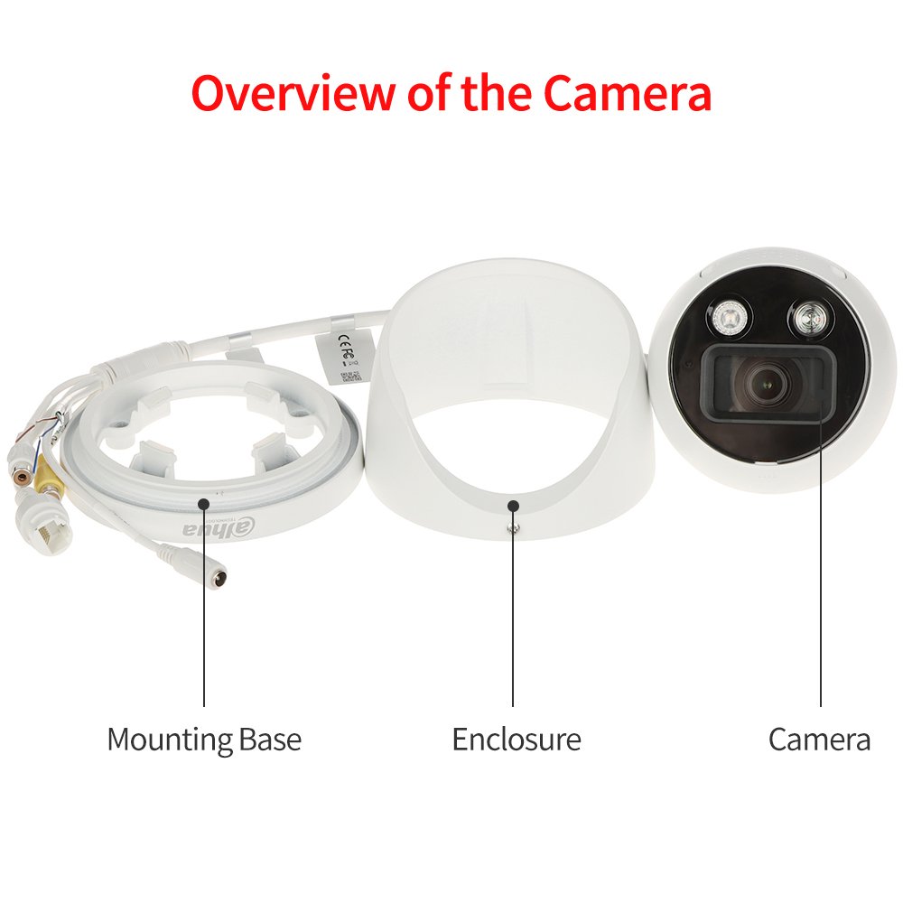 Stock Smart Dual Illumination 4MP Full Color Motion Detection Face Recognition Fixed Focal Eyeball WizSense POE Dahua Camera