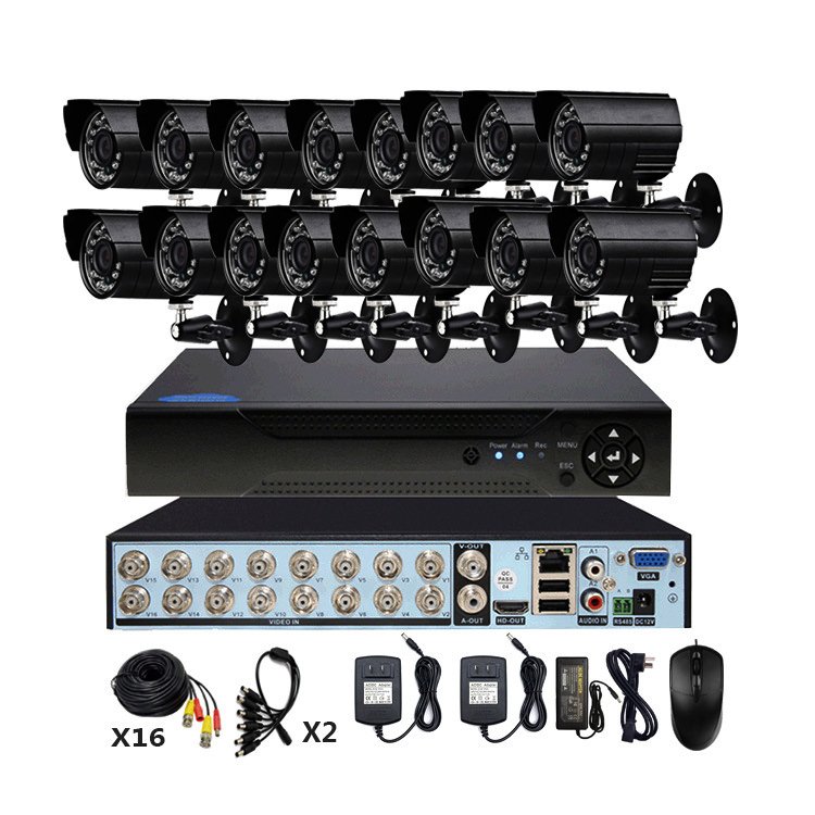 4/8/16 channel AHD waterproof outdoor security night vision DVR bullet CCTV camera system