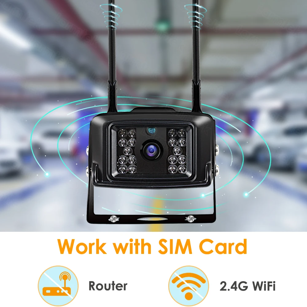 Ikevision Camhipro 2MP 5MP 4G SIM Card LTE Camera for Bus Truck Metal Case Security CCTV Camera Wireless for Outdoor with Power