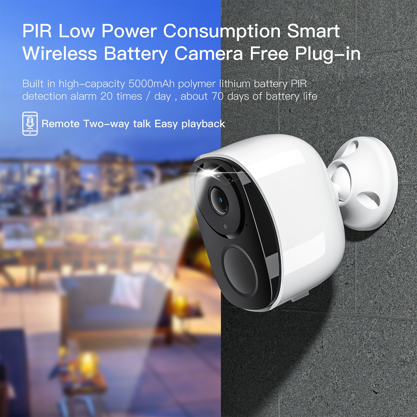 BW4 PIR Battery Powered Small Mini WIFI Camera Human Detection Alarm Smart Phone Indoor Home Security Baby Monitor