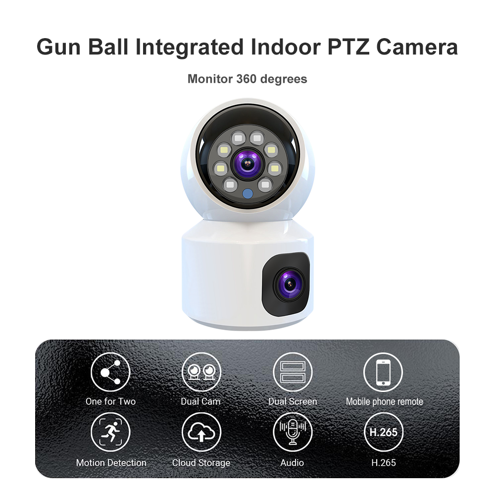 V380pro Indoor Dual Lens PTZ Camera wifi Camera 4MP Baby monitor Network Camera