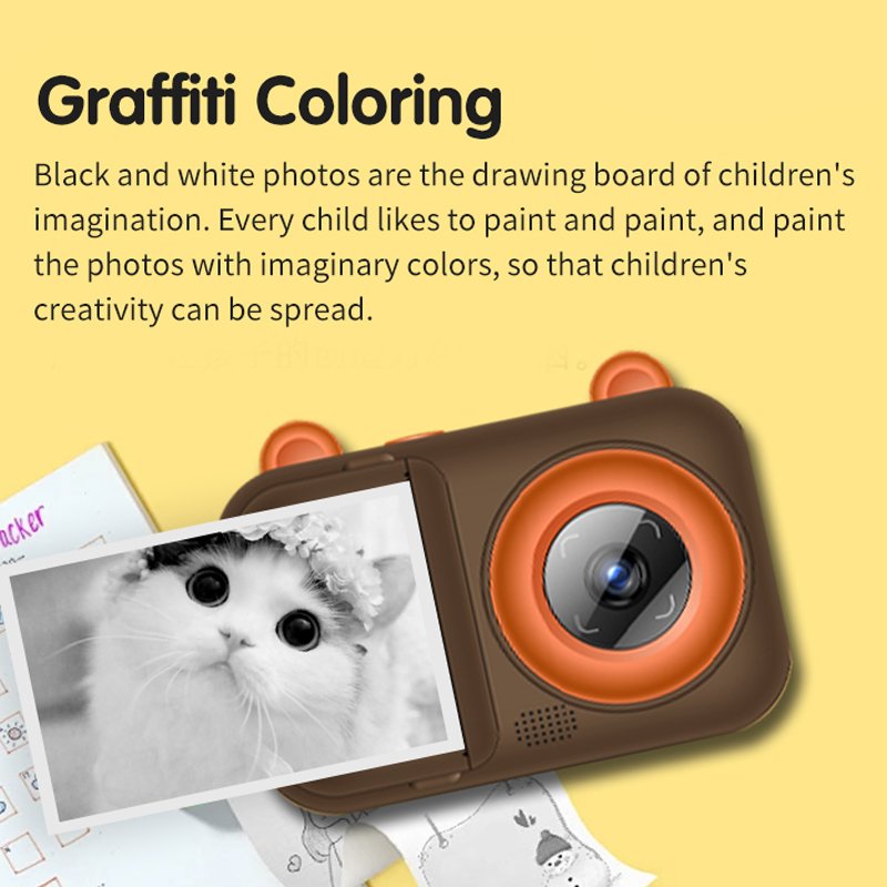 1080p HD Mini Digital Camera for Kids Photo Toys Gifts Toddler's Selfie Camera Children's Toy print function camera APP version