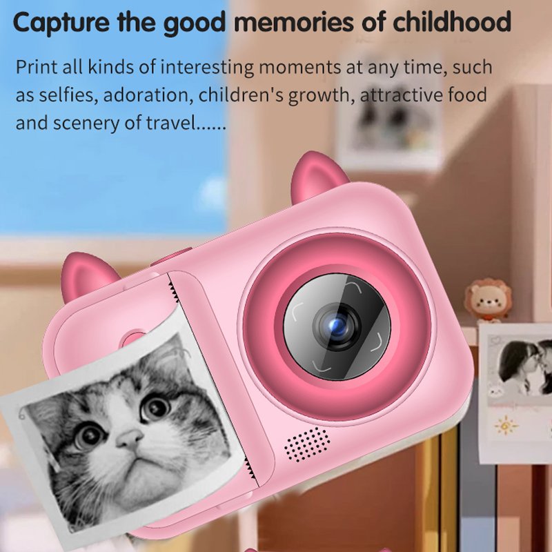 1080p HD Mini Digital Camera for Kids Photo Toys Gifts Toddler's Selfie Camera Children's Toy print function camera APP version