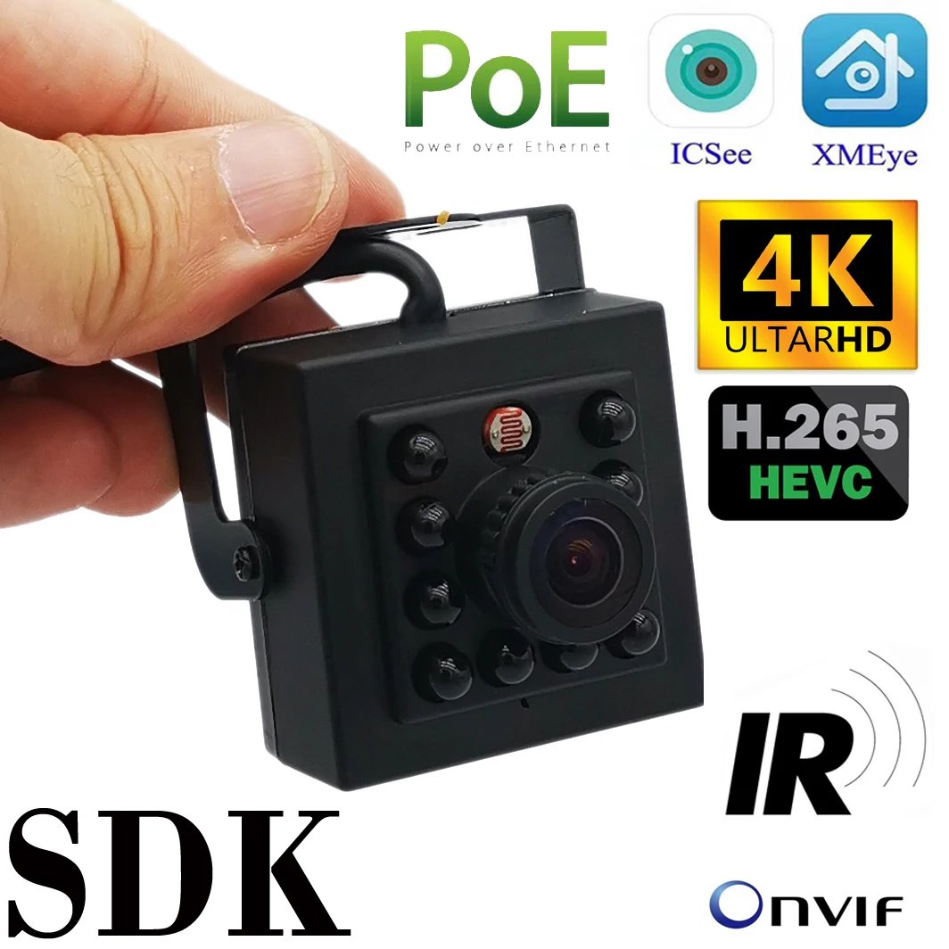 4K 2MP/3MP/4MP Mini IP POE Cameras Night Vision IP Cam Wide Angle 1.6MM Audio Security Camera Small Surveillance Video Camera