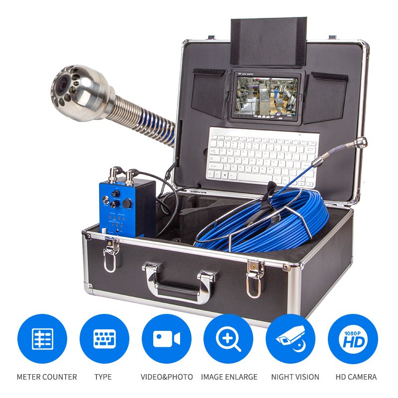 Syanspan 100M Underwater Analog Drain Endoscope 1080P Hd Pipe Inspection Camera Sewer Camera with Counter Meter