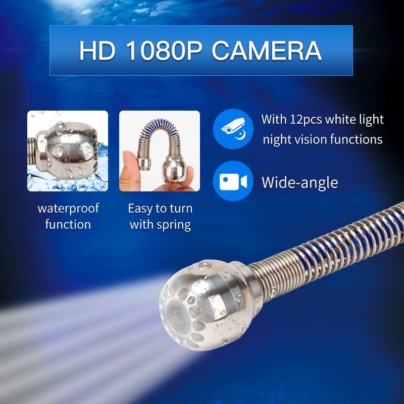 Syanspan 100M Underwater Analog Drain Endoscope 1080P Hd Pipe Inspection Camera Sewer Camera with Counter Meter