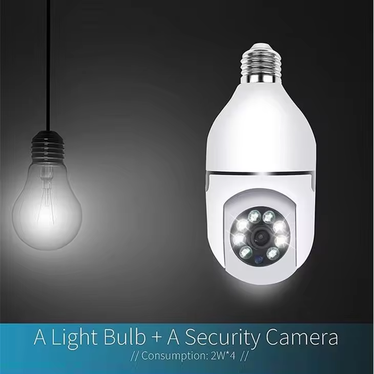 5GHZ 360 Panoramic Wifi HD Night Vision ip Surveil Mini Surveillance Home Security Wireless Light Bulb PTZ Network CCTV Camera