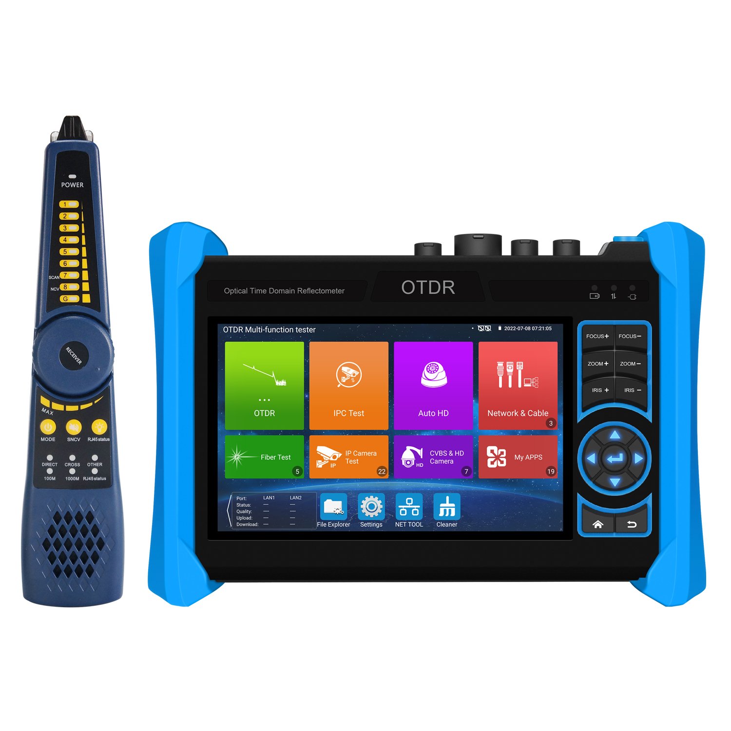 5.4 inch 1310/1550nm fiber otdr with VFL /OPM and camera tester with 26/28 dB smart multifunction OTDR