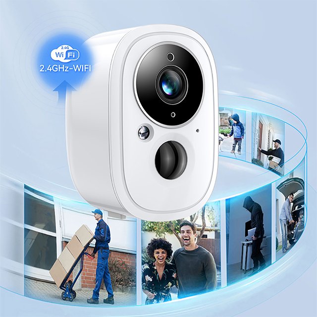 2024 Tuya 1080P HD IP Camera Outdoor IR Night Vision Motion Detection 2-way Audio Battery Video Survilliance Cameras Battery