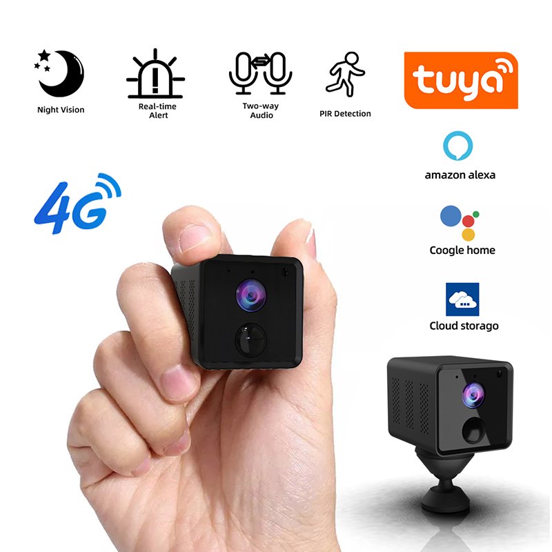 LCLCTEK Tuya Smart 1080P 4G Mini battery security camera with PIR Motion Detection wireless cctv camera