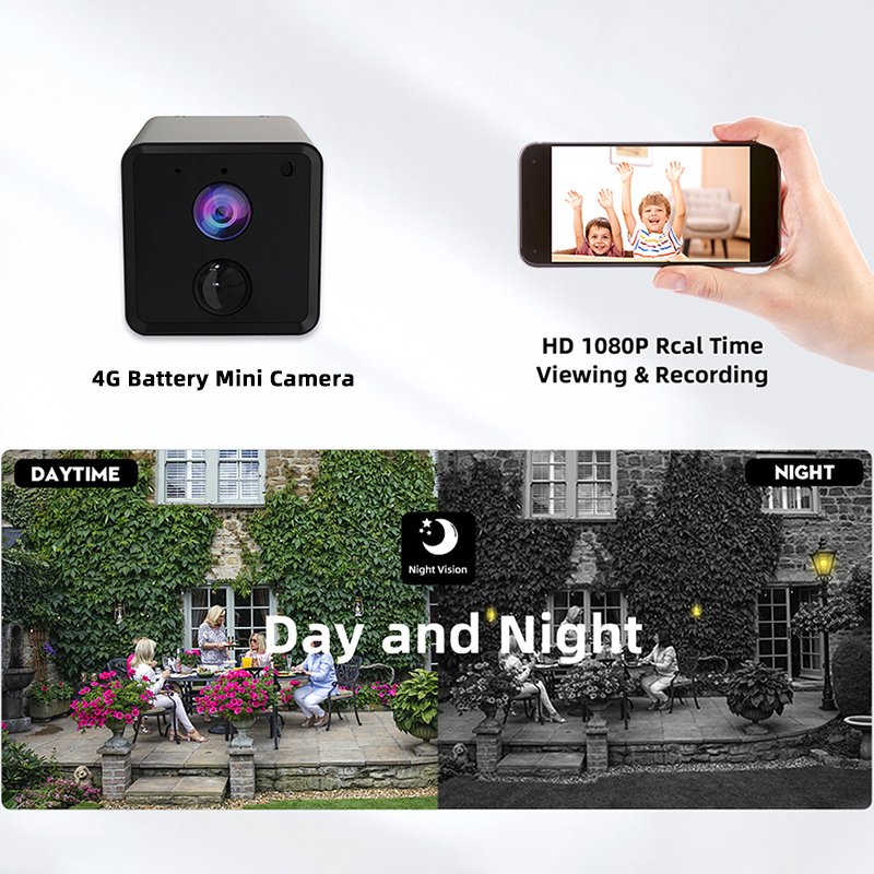LCLCTEK Tuya Smart 1080P 4G Mini battery security camera with PIR Motion Detection wireless cctv camera