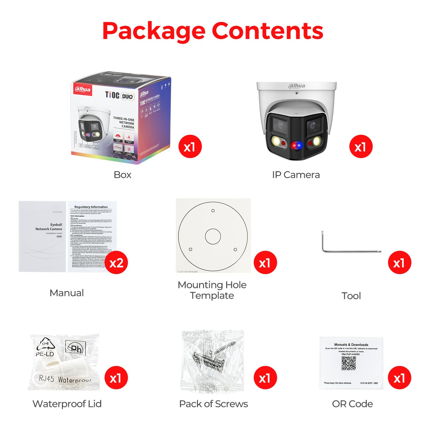 Support face capture perimeter protection DAHUA Camera Dual Light 2x4MP TiOC Splicing Fixedfocal Eyeball WizSense Network Camera