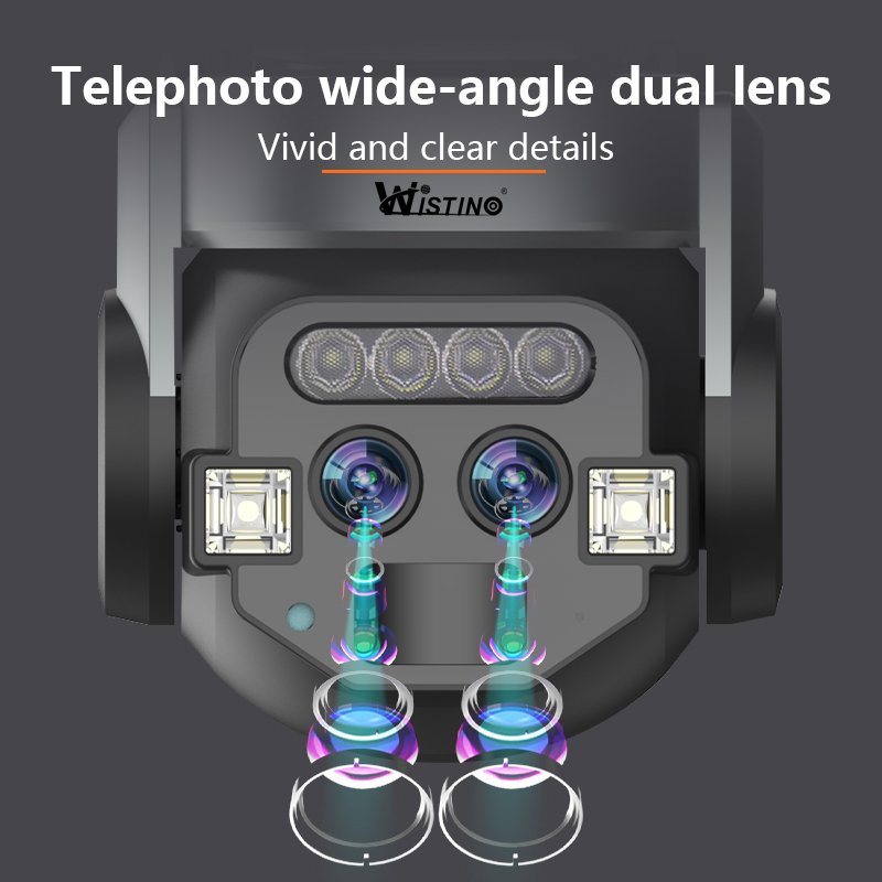 Wistino ultra high definition 10X zoom wifi camera humanoid tracking night vision full color cctv camera