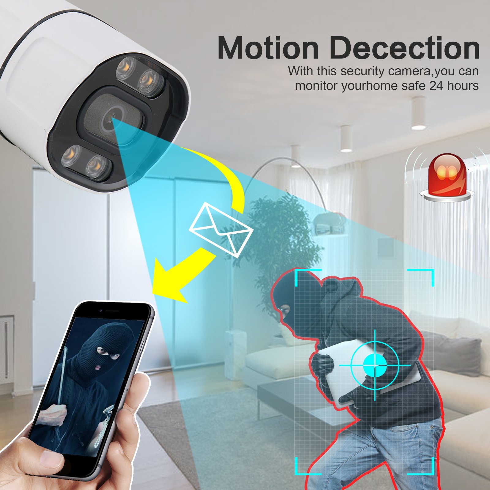 Anspo CCTV analog Camera System 4 channel AHD KIT camera outdoor waterproof night vision