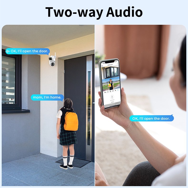 Vesafe ICSEE 4K 8MP PTZ Wifi Camera Dual Lens Ai Human Detect Auto Tracking Outdoor Wireless Surveillance Network Camera