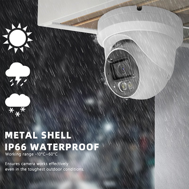 8MP Hik Compatible Full Color PoE CCTV Dome Camera OEM Waterproof Audio ColorVu 2.8mm Lens Outdoor Security IP Network Camera 4K