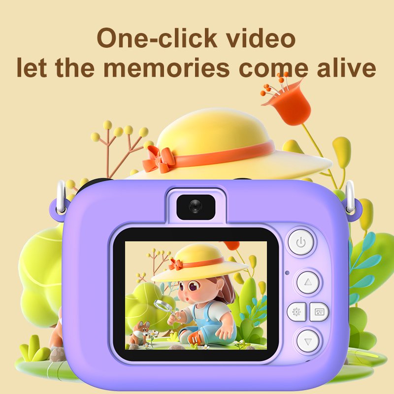 Best seller Funny Cartoon Mini Camera for Children 2.0 Inch HD Digital Dual Lens Video Games Kids Camera Rechargeable D11 D12