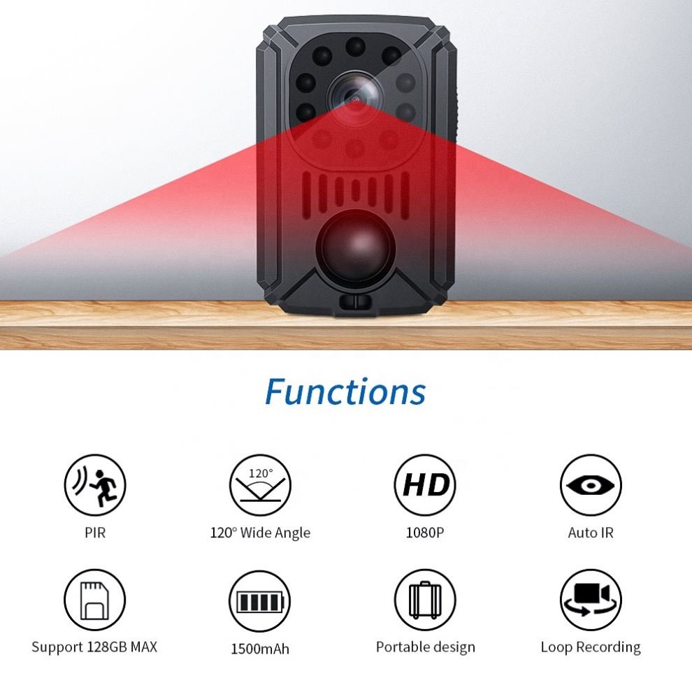 QZT Back Clip Action Sport Dv Video Record Camera Body Camera Sensor Indoor Outdoor Mini Camera