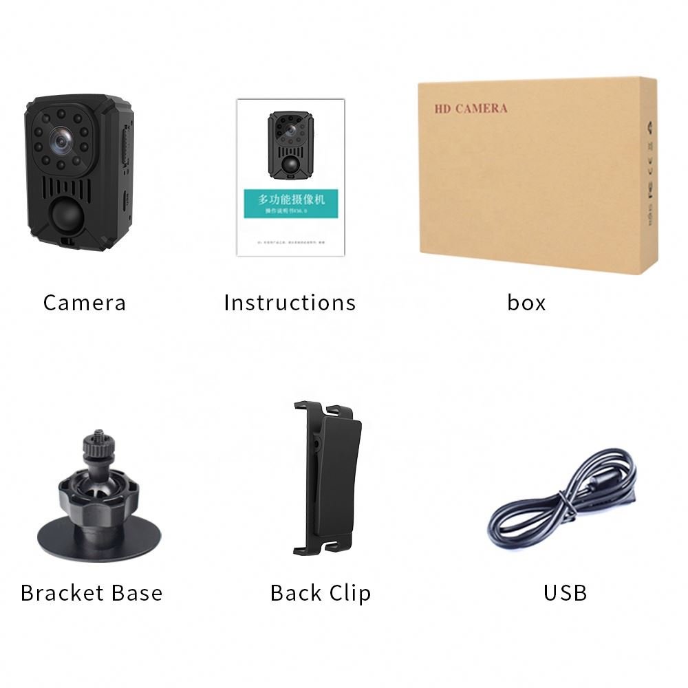 QZT Back Clip Action Sport Dv Video Record Camera Body Camera Sensor Indoor Outdoor Mini Camera