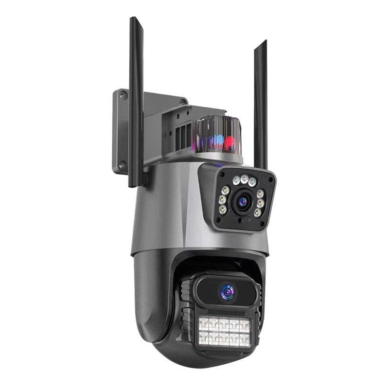 Excellent Quality Camera 4K 6MP Outdoor Dual Lens Wireless PTZ Waterproof Security CCTV With Warning Light Camara