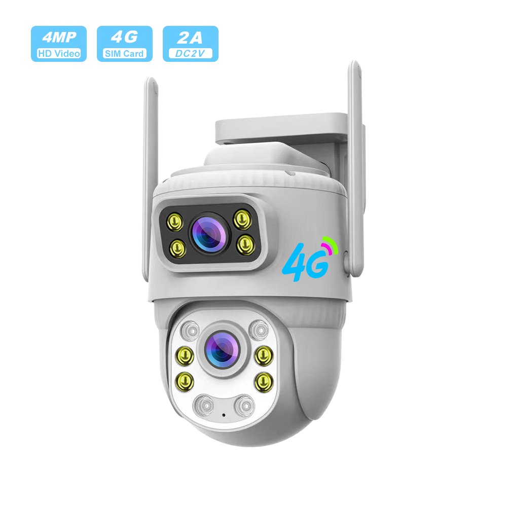Low Power Consumption Ultra HD Intelligent Monitoring Camera V380 Pro 4MP 4G Dual Lens Ptz Network Camera