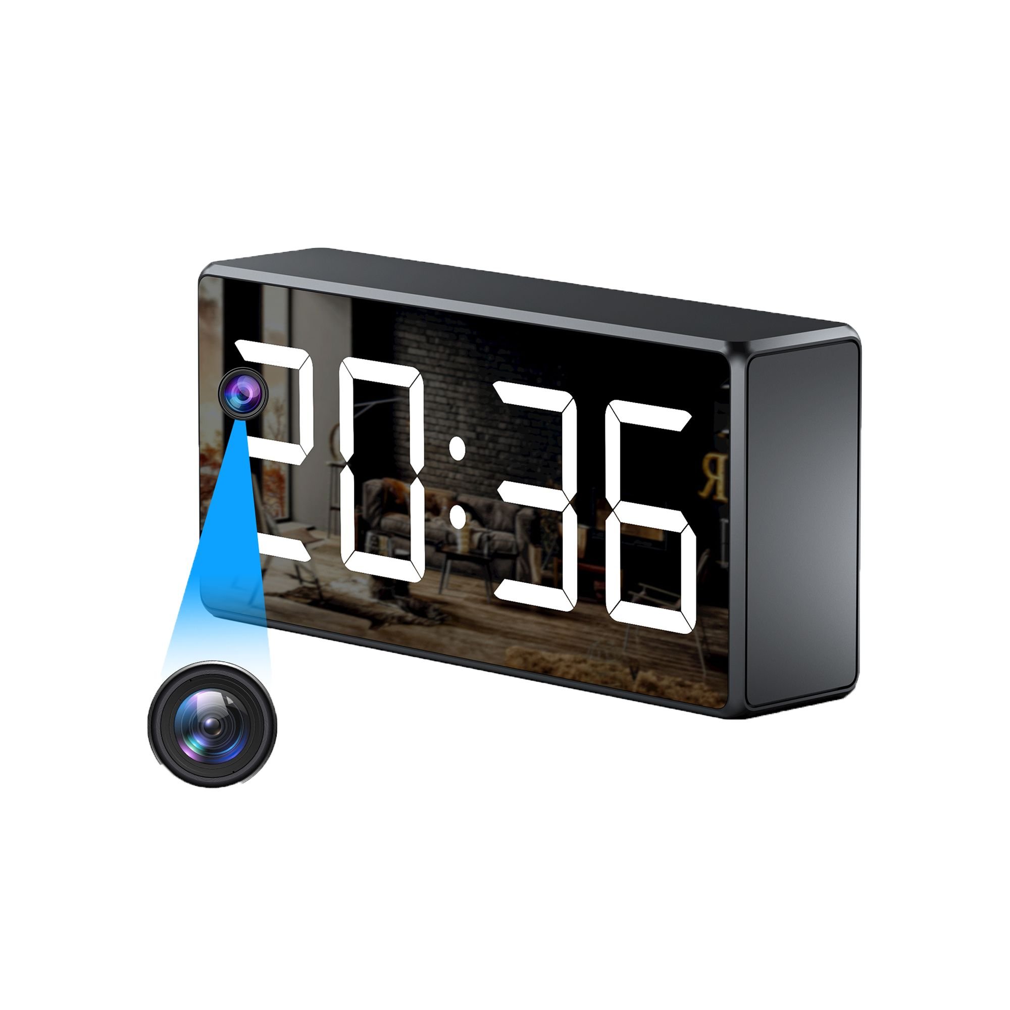 2MP 2.4G/5G WIFI security ip camera wireless built-in battery powered WIFI surveillance camera mini WIFI clock camera