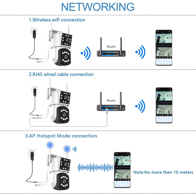 10X 4K hot sales wifi network camera Dual lens optical zoom ptz motion tracking security camera outdoor