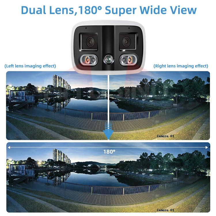 DH IPC-PFW3849S-A180-AS-PV 2x4MP TiOC Duo Splicing Fixed-focal Bullet Wiz Sense Network Camera DH PoE IP Camera