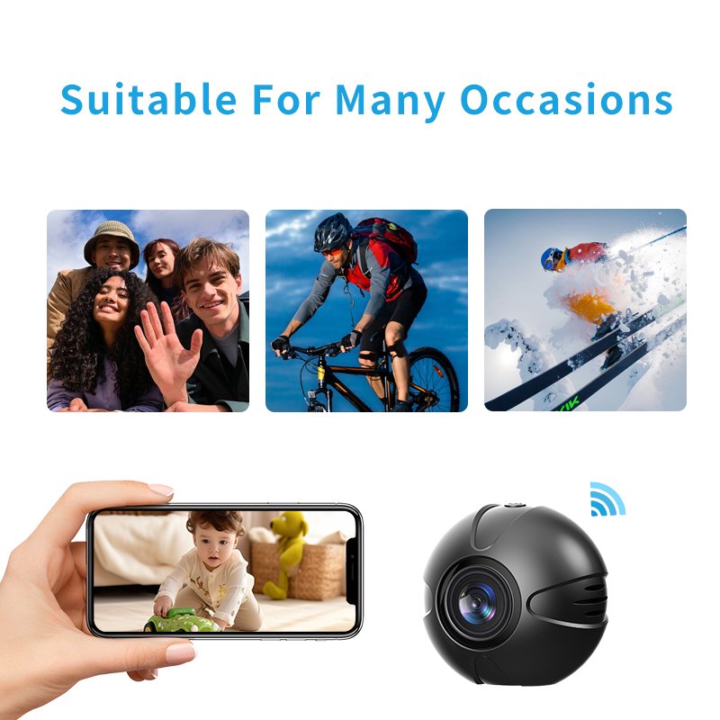 Mini WiFi Security Camera with Night Vision and Motion Detection HD Mini DV with Battery Portable WiFi Camera