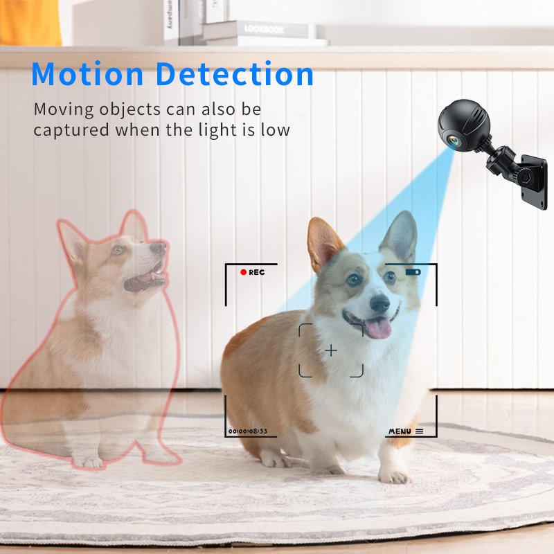 Mini WiFi Security Camera with Night Vision and Motion Detection HD Mini DV with Battery Portable WiFi Camera