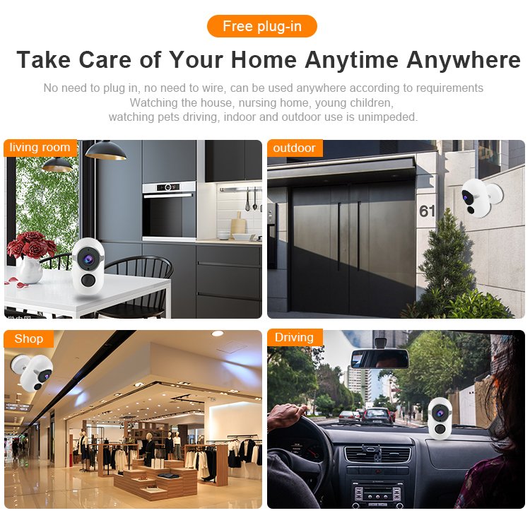Wholesale Hd 1080p Rechargeable Battery Powered Tuya Camera Small Indoor Security Camera System Mini CCTV Monitor Digital Camera