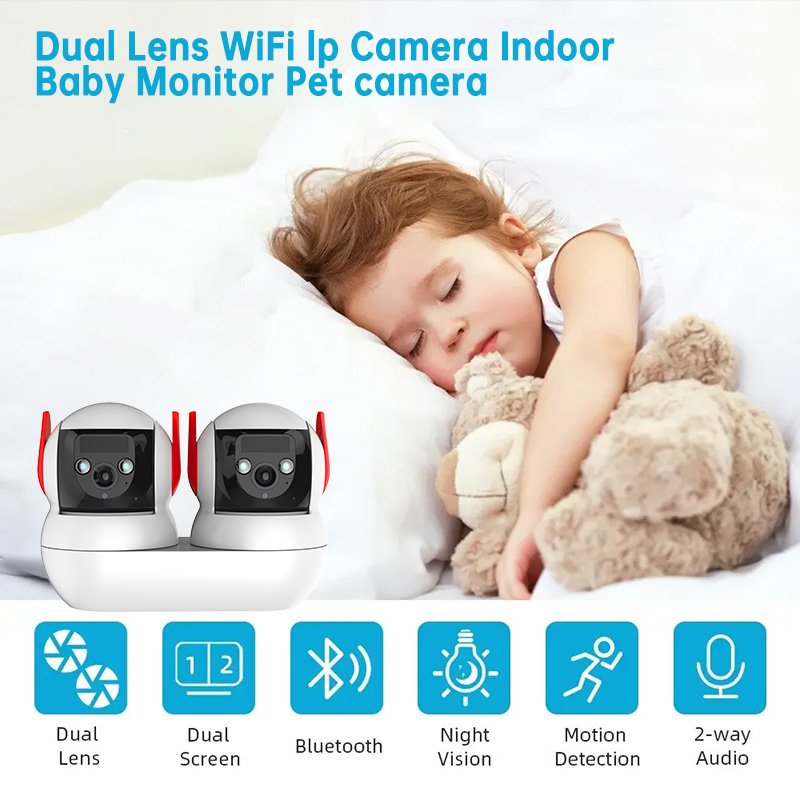 Rscamtom two lens imou wifi camera 4mp motion detection two way voice alarm prompt network camera