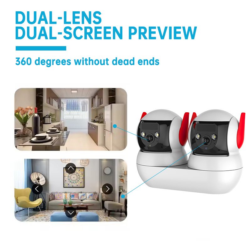 Rscamtom two lens imou wifi camera 4mp motion detection two way voice alarm prompt network camera