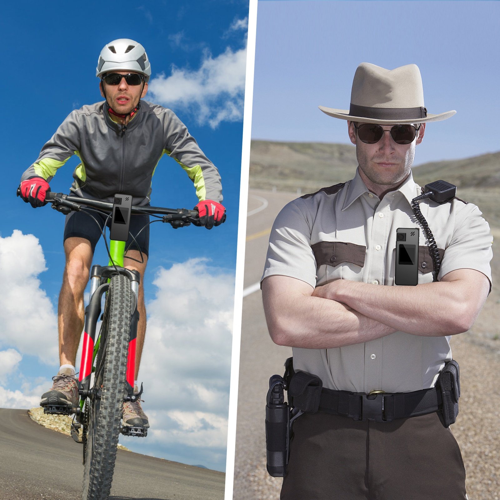 A32 Body Mounted Camera 180 Degree Rotating Lens Motion Detection Camcorder HD 1080P Video Recording for Riding Bike