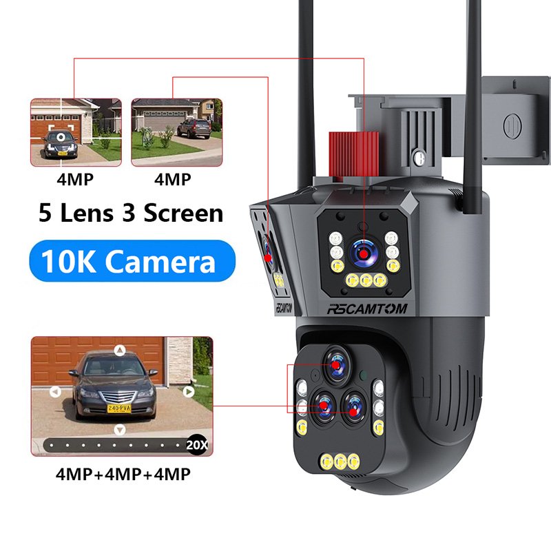Rscamtom 10K Outdoor 20X Zoom CCTV Wireless Wifi Camera Two Way Audio Night Vision Security Surveillance Network PTZ Camera