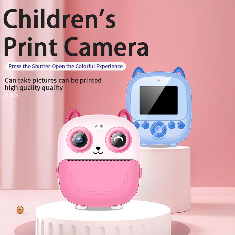 Surprise Gift for Children Cartoon S5 Mini printer camera 1080p Photos video Puzzle game MP3 Music Portable Handheld Printer