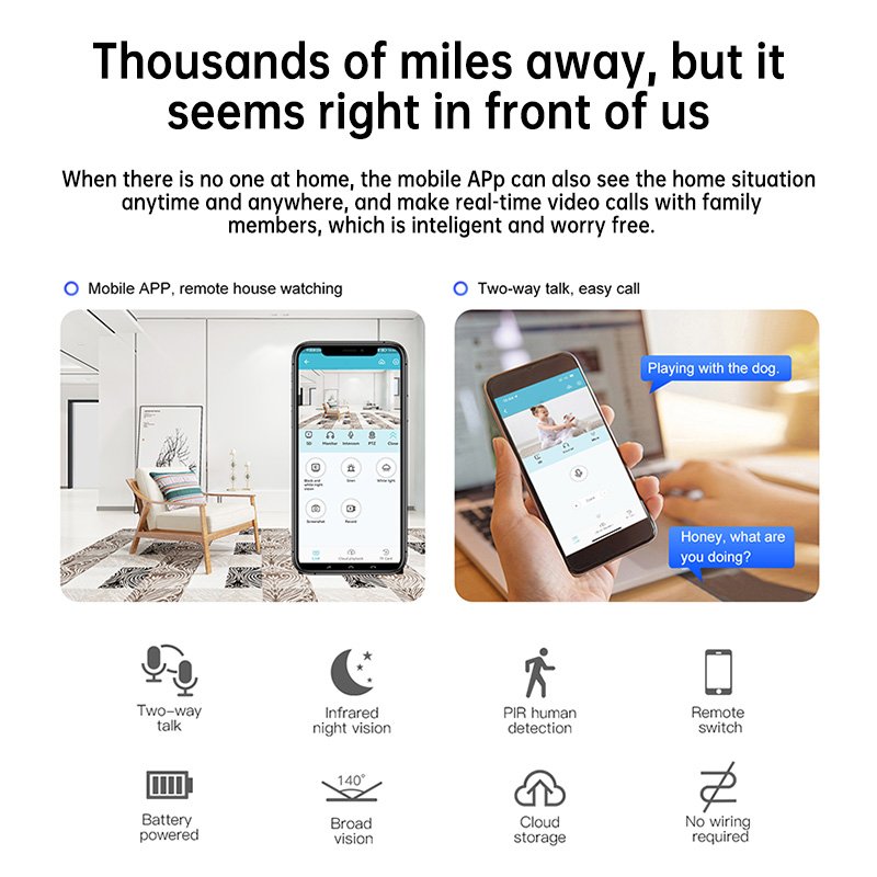 Rscamtom High Quality Wireless 4G Network Camera Night Vision Mini PIR Detection Two Way Talk 3000mAh Battery Cloud Storage