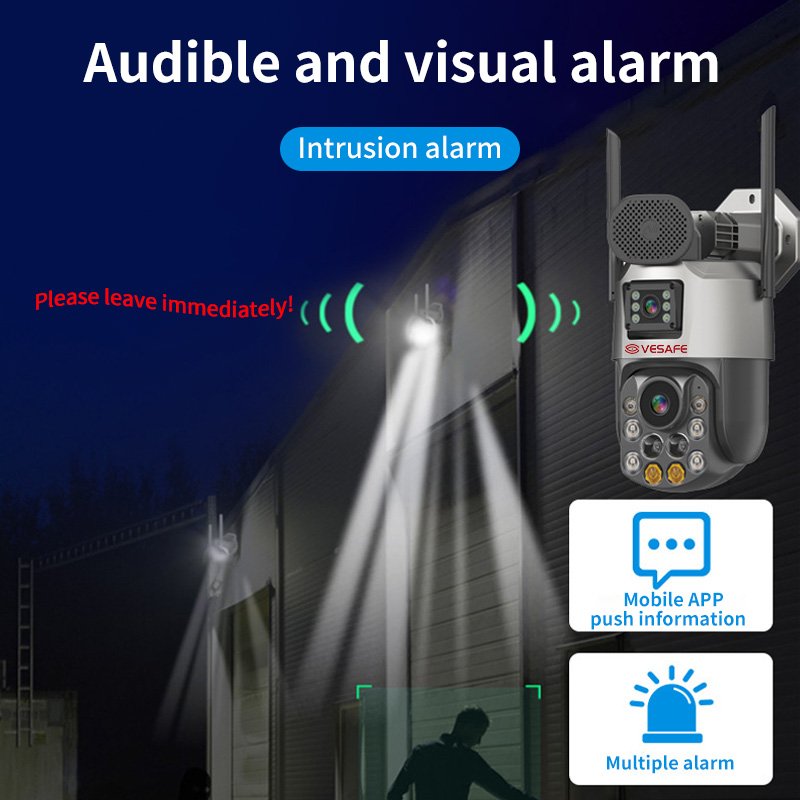 VESAFE 36X Optical Zoom Wireless WiFi Smart PTZ Surveillance Network Camera 6MP Dual Lens CCTV IP Security Camera