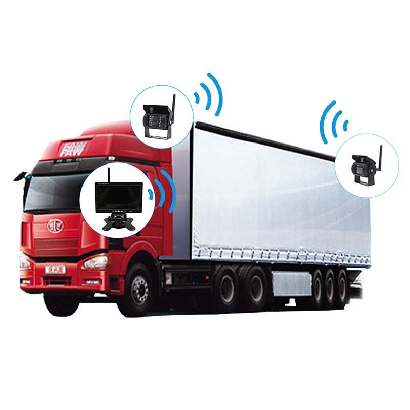 Truck Camera System Wireless Car Monitor Analog Signal 7 inch LCD Monitor 2 Cameras 2022 Wireless Truck Rear View Camera System