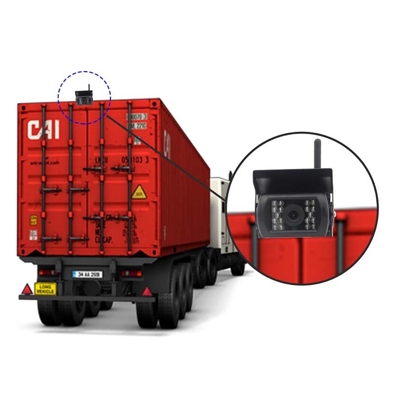 Truck Camera System Wireless Car Monitor Analog Signal 7 inch LCD Monitor 2 Cameras 2022 Wireless Truck Rear View Camera System
