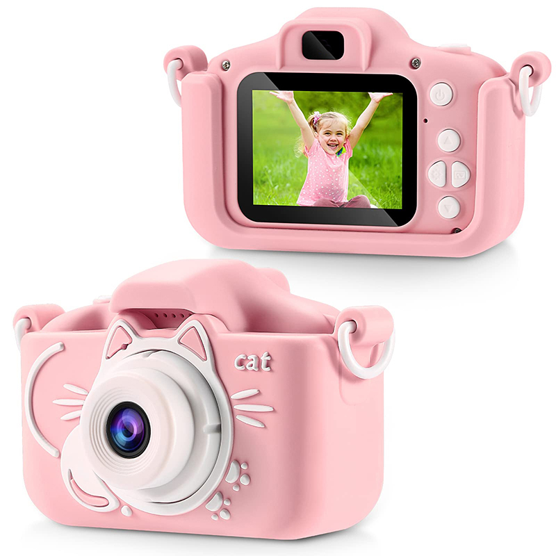 Hot Selling Kids Digital Camera Educational Toy 32G Memory Card Reader HD Dual Camera Cartoon Cow Unicorn Cat Mini Camera