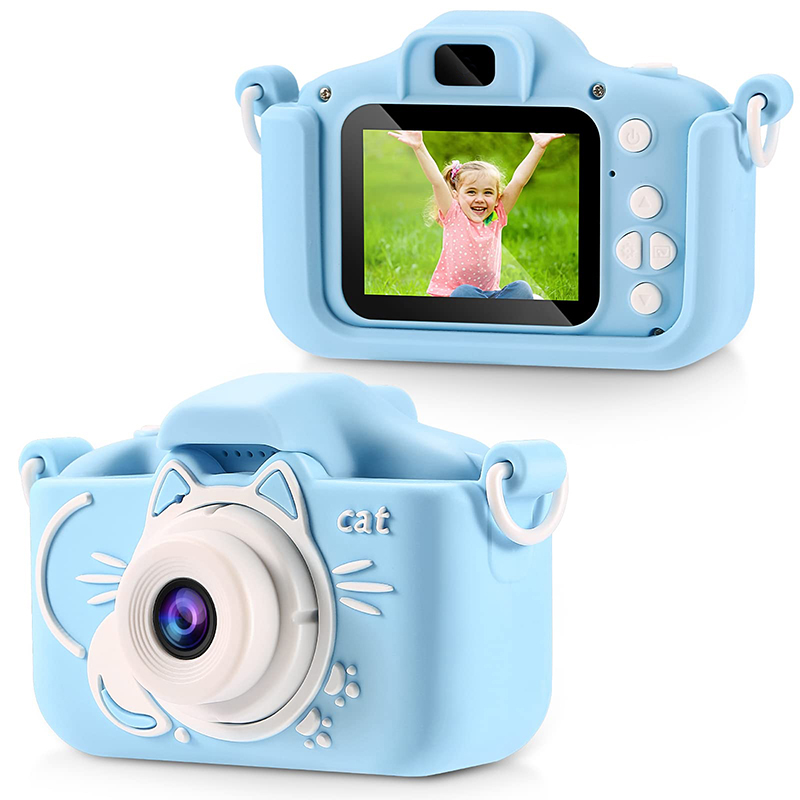 Hot Selling Kids Digital Camera Educational Toy 32G Memory Card Reader HD Dual Camera Cartoon Cow Unicorn Cat Mini Camera